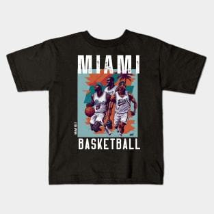 Miami heat basketball  vector graphic design Kids T-Shirt